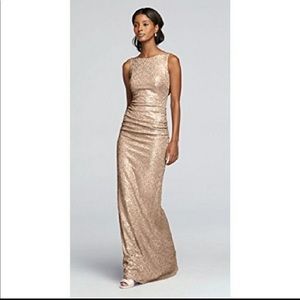 David’s bridal long sequin dress size 4/small